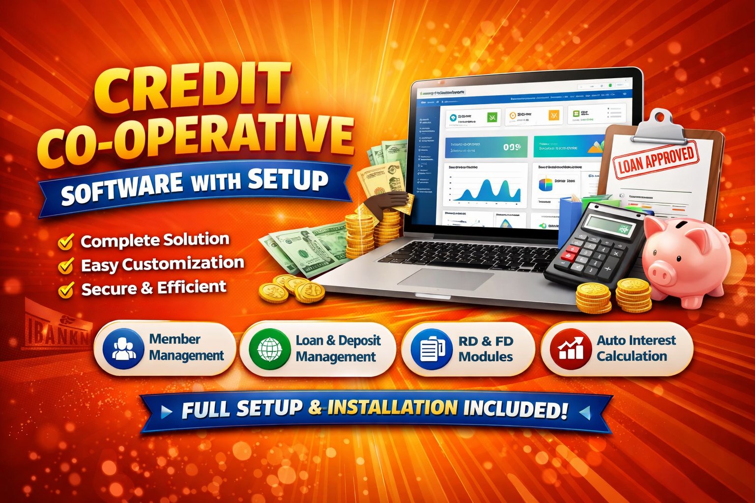 Credit Co-Operative Society Management Software with Full Setup